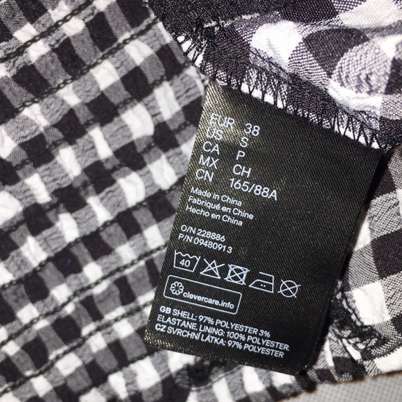 H&M Divided Puff Sleeve Crop Top | Black And White | Size S - Picture 4 of 5